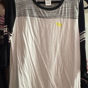 PINK Black and White Long Sleeve Shirt